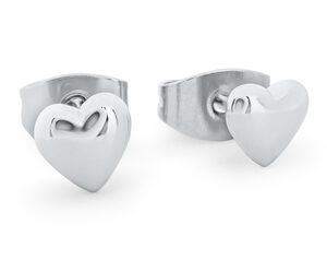 Heart 8mm Stud Earrings - Silver