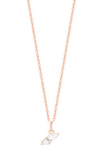 Half Moon Pendant Clear CZ - Rose Gold