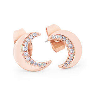 Half Moon Stud Rose Gold Earrings