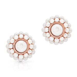 Romi Rose Gold Pearl Cluster Earrings