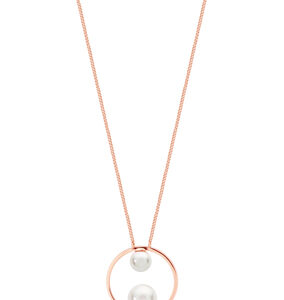 Romi Rose Gold Pearl Circle Pendant