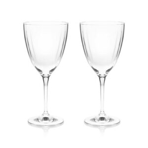 Ripple Set of Two Crystal Wine Glasses