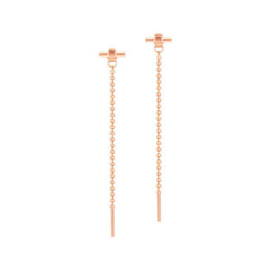 T-Bar Ball Chain Earrings Rose Gold  - New 2022