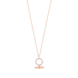 T-Bar Cz Set Circle & Bar Pendant Rose Gold  - New 2022