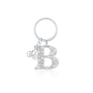 Tipperary Crystal Pearl & Diamond Letter "B" Keyring