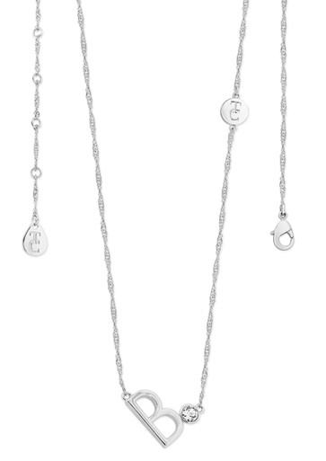 TIPPERARY CRYSTAL LETTER "B" PENDANT SILVER