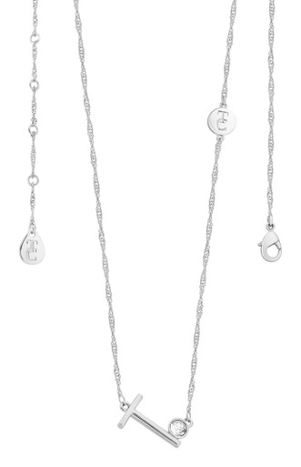 TIPPERARY CRYSTAL LETTER "T" PENDANT SILVER