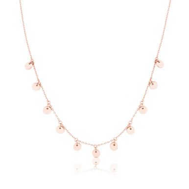 ROMI MINI DISC CHAIN NECKLACE ROSE GOLD - Image 2