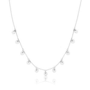 ROMI MINI DISC CHAIN NECKLACE SILVER