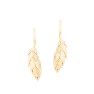 FEATHER SIMPLE DROP EARRING GOLD - NEW 2023