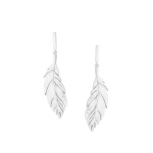 FEATHER SIMPLE DROP EARRING SILVER - NEW 2023