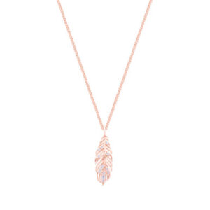 FEATHER PENDANT RG INSET WITH CLEAR CZ - NEW 2023