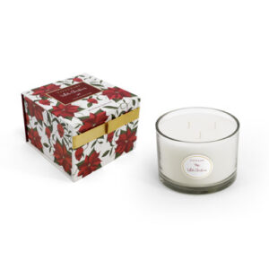 Poinsettia 3 Wick Candle - White Christmas