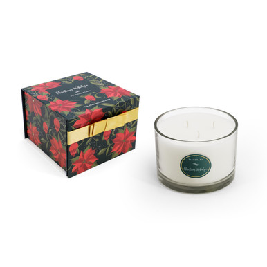 Poinsettia 3 Wick Candle - Christmas Nostalgia