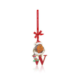 Alphabet Robin Christmas Decoration - W