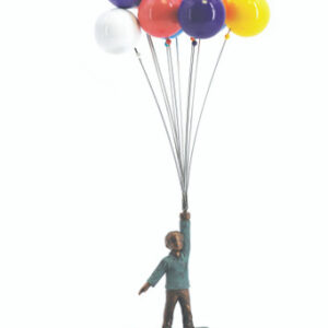DAVID MCGLYNN SCULPTURE - BOY WITH BALLOONS 'DELIGHT'