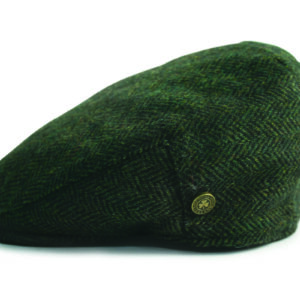 Herringbone Wool Flat Cap (60Cm) - Green
