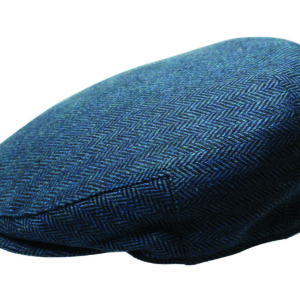 C24 The Quiet Man Blue Herringbone Wool Flat Cap 62Cm