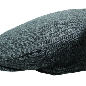 C24 The Quiet Man Grey Herringbone Wool Flat Cap 62Cm