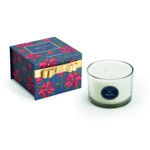 Poinsettia 3 Wick Candle - Nollaig Shona - NEW 2025