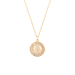 TC SOLEIL SUN PENDANT WITH MOTHER OF PEARL DISC GOLD - NEW 2025