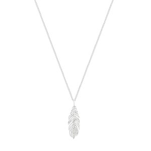 FEATHER PENDANT INSET WITH CZ SILVER (BN09382)