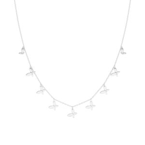 NINE BUTTERFLIES NECKLACE SILVER (BN10199)