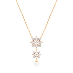 Maureen O'Hara Vintage Flwr& Pearl Pend Gold