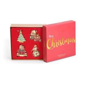 Sparkle Merry Christmas S/4 Decorations (Tree, Tractor, Car, Robin) - NEW 2026