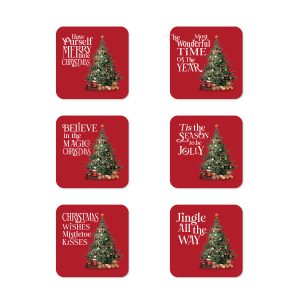 Merry Little Christmas S/6 Coasters - NEW 2026