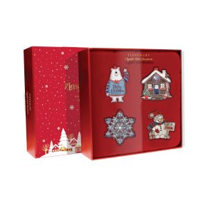 Sparkle Winter Wonderland S/4 Decorations (Bear, Cabin, Snowflake, Snowman) - NEW 2026