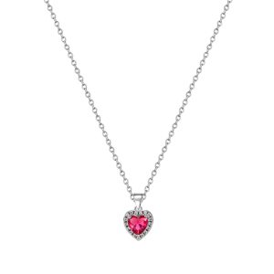 TC CLASSIC - SILVER DIAMOND HEART PENDANT RUBY (BS00954)