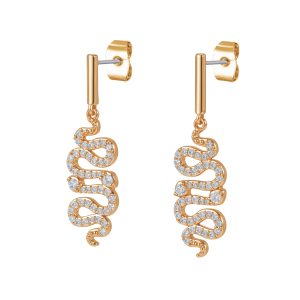TC SNAKE CZ INSET STUD EARRINGS GOLD - NEW AUTUMN 2026