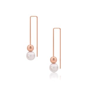 Romi Rose Gold Pearl & Bead Earrings