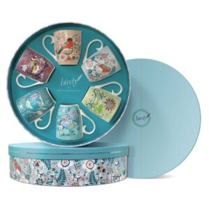 Tipperary Birdy Set Of 6 Mugs In Hat Box