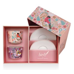 Tipperary Birdy Set of 2 Bullfinch & Goldfinch Cappuccino Cups