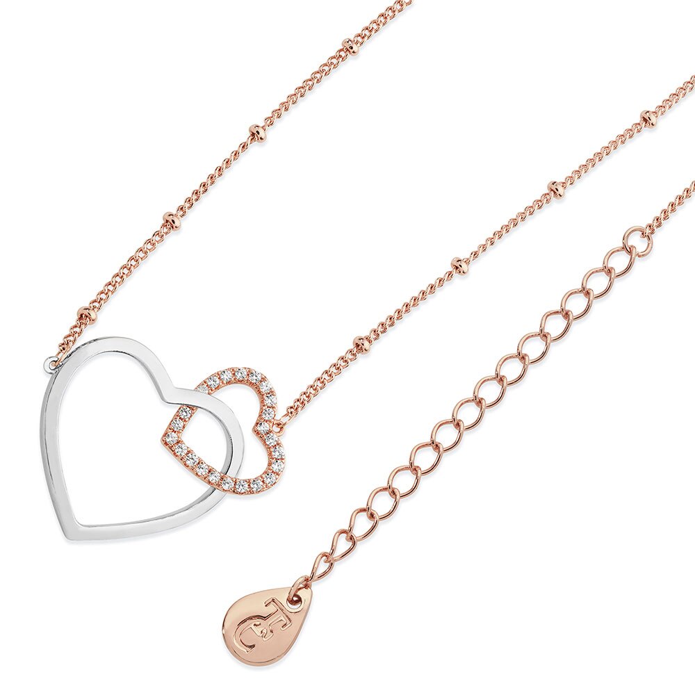 Touchstone Sparkling Hearts Pendant Necklace For Women – Handcrafted Fashion Jewelry