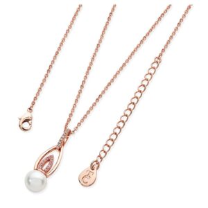 Rose Gold Pink Cz Flame Drop Pendant