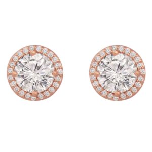 Simple CZ Earrings - Rose Gold