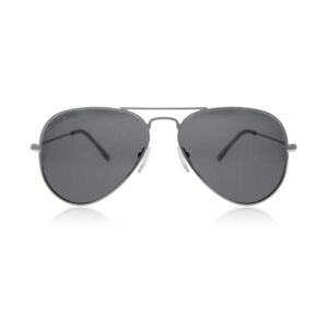 Polarized Aviator Sunglasses Silver Frame