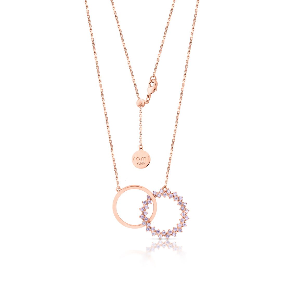 Romi Rose Gold Purple Interlocking Pendant