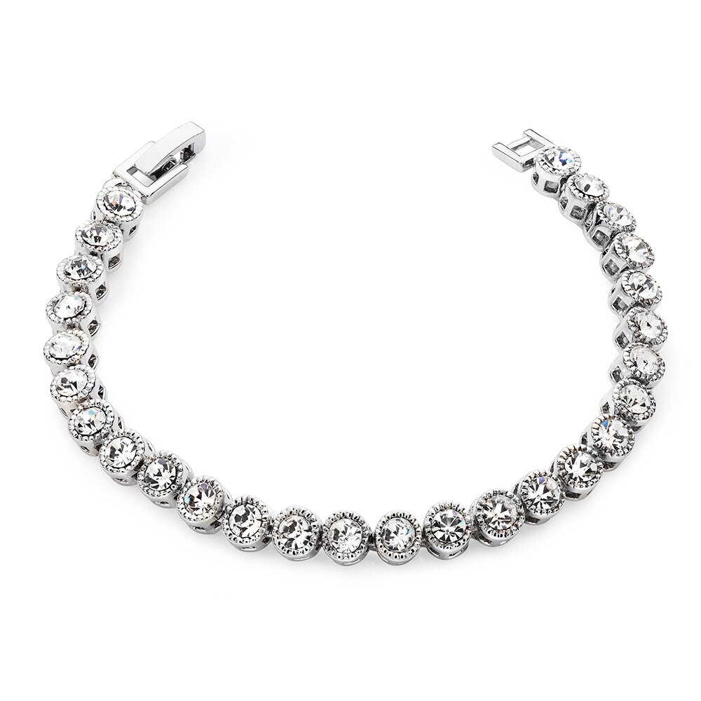 Round Tennis Bracelet Silver Tipperary Crystal